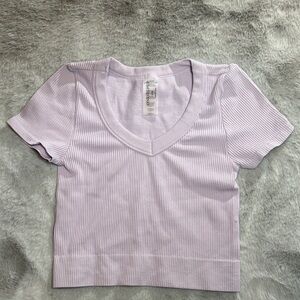 Brandy Melville Light Purple Ribbed Crop Top